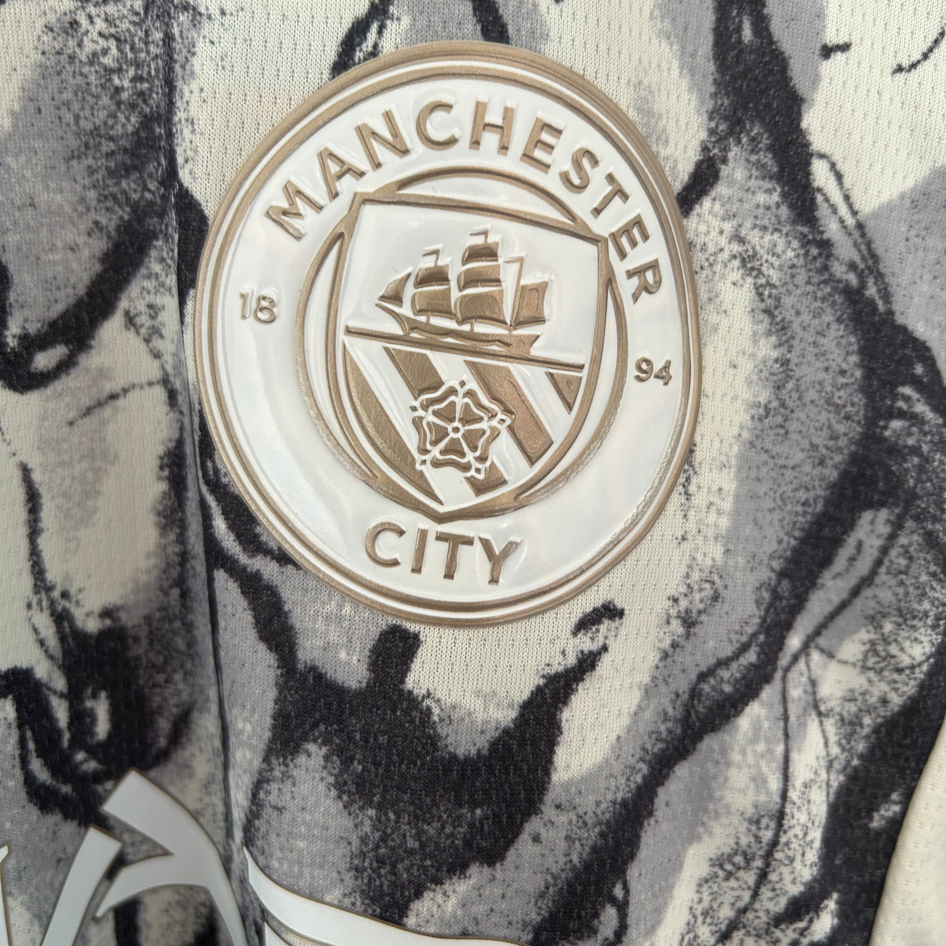 Manchester City pre-match kit 2026/27 by ELVN, featuring official team jersey with club crest and modern design elements.