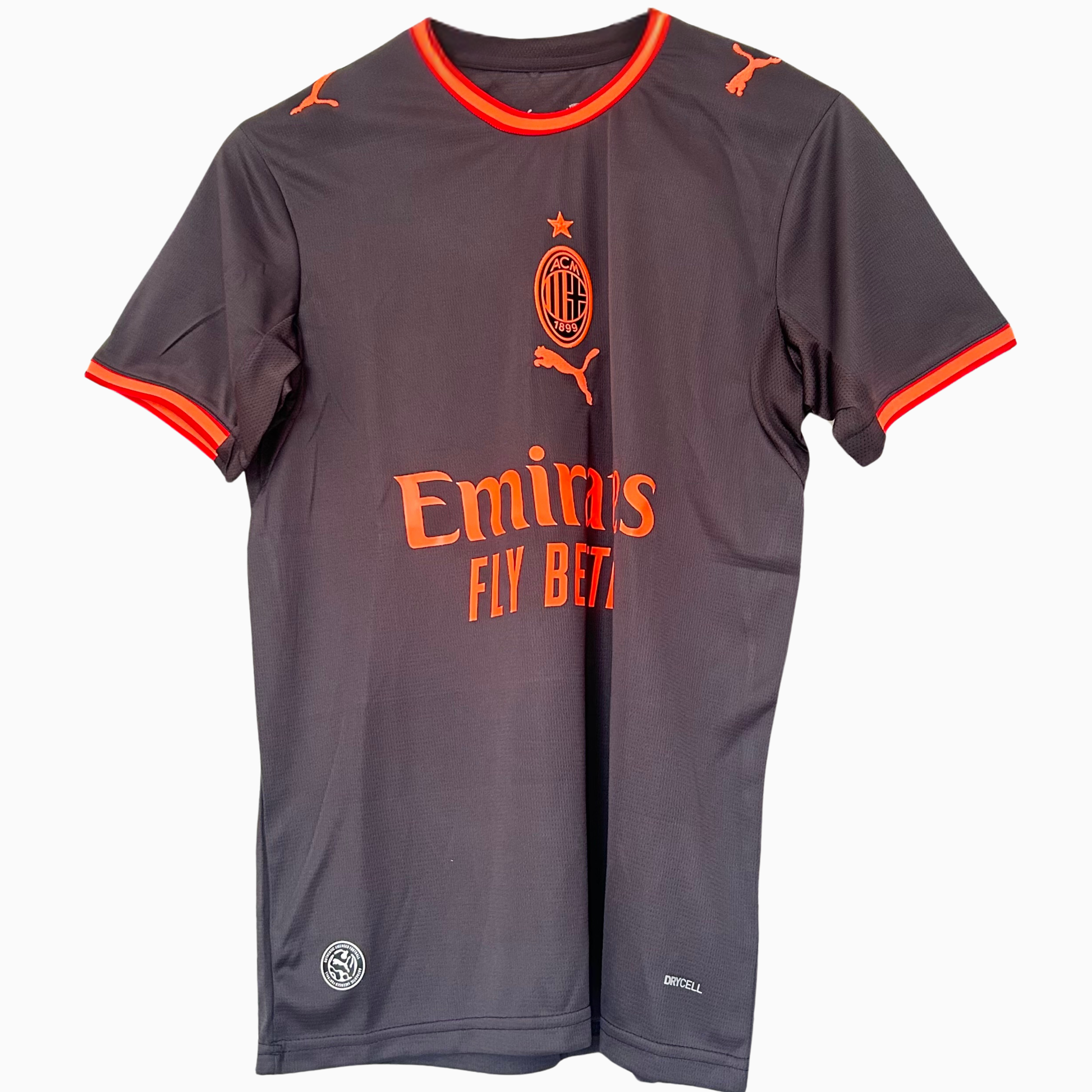AC Milan third kit 2026/27 by ELVN, featuring the team's distinctive design and colors displayed on the jersey.