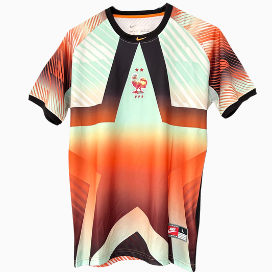 France pre-match kit 2026 by ELVN featuring the team jersey, shorts, and socks displayed on a hanger.