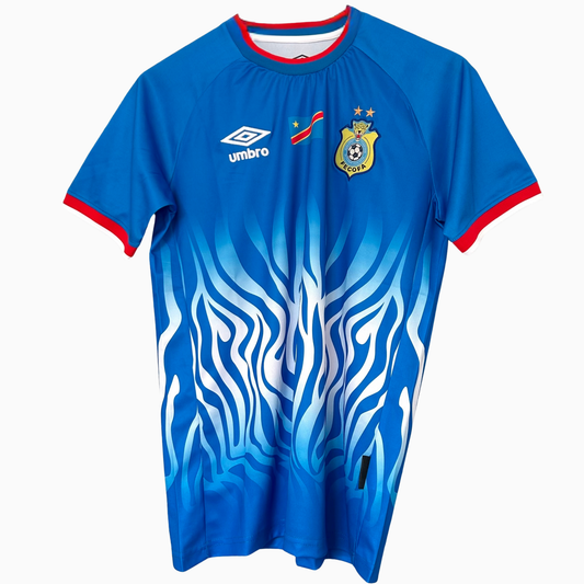 DR Congo 2026 home football kit by ELVN, featuring the team’s red jersey with national emblem and matching shorts.
