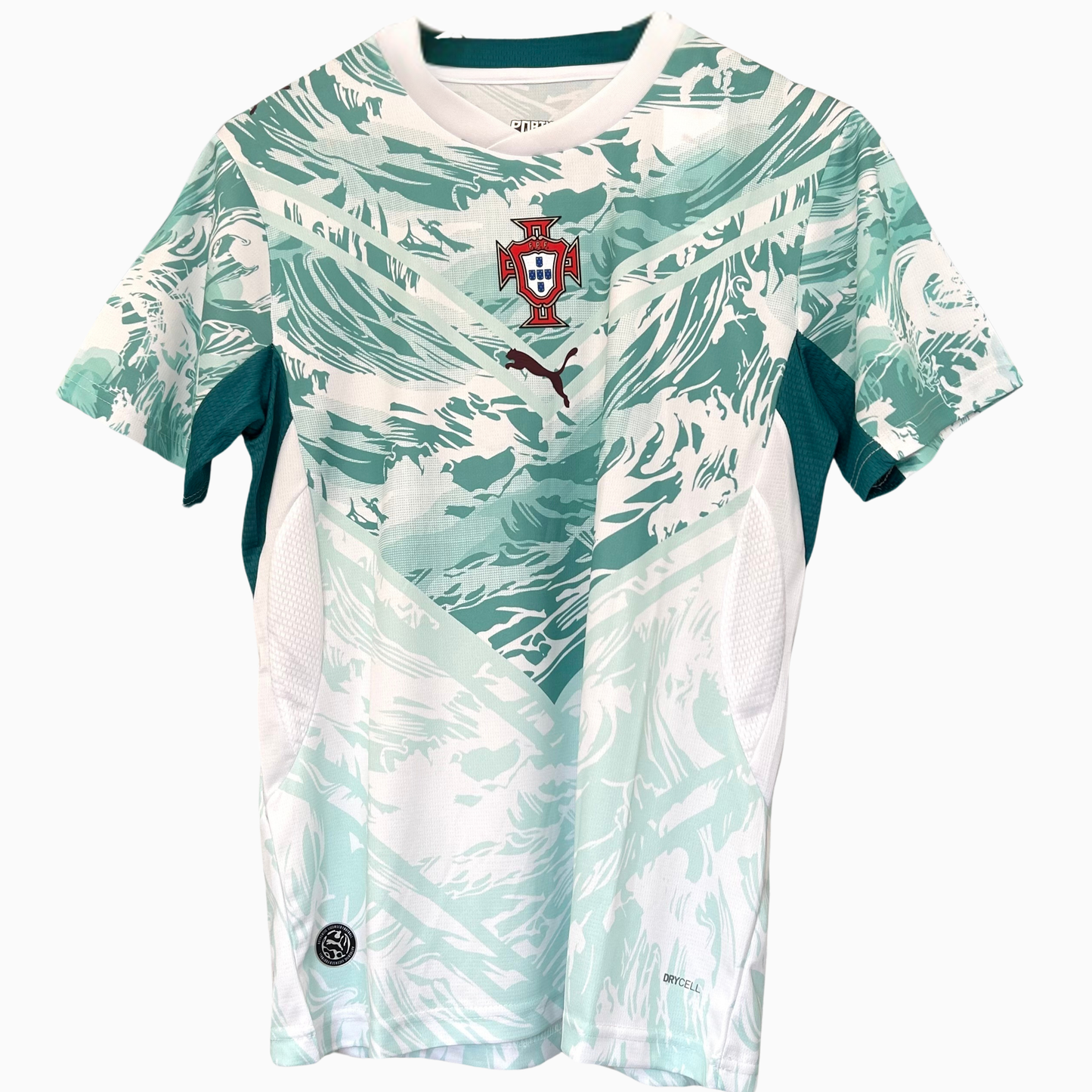 Portugal away kit 2026 by ELVN featuring the team jersey with Portugal flag and design details on the front.