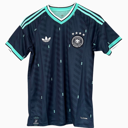 Germany Away Kit 2026 by ELVN, featuring the team's official football jersey in white with black and red accents.