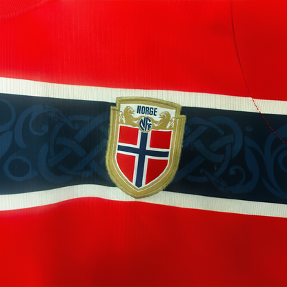 Norway home football kit 2026 by ELVN, featuring the official team jersey with Norwegian flag and team logo.