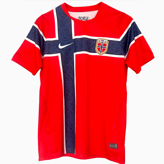 Norway home football kit 2026 by ELVN, featuring the team jersey with Norway's emblem and design details.