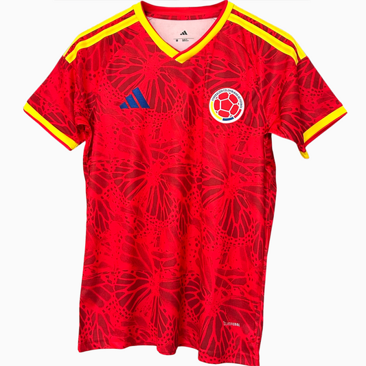 ELVN Colombia pre-match kit 2026 with team jersey and shorts, featuring Colombian colors and logo, on a white background.