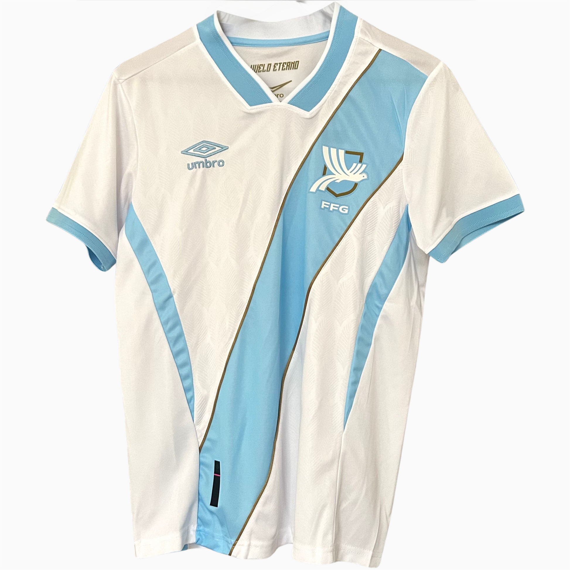 Elvn Guatemala Home Kit 2026 soccer jersey with team logo and vibrant blue and white design, displayed on a plain background.