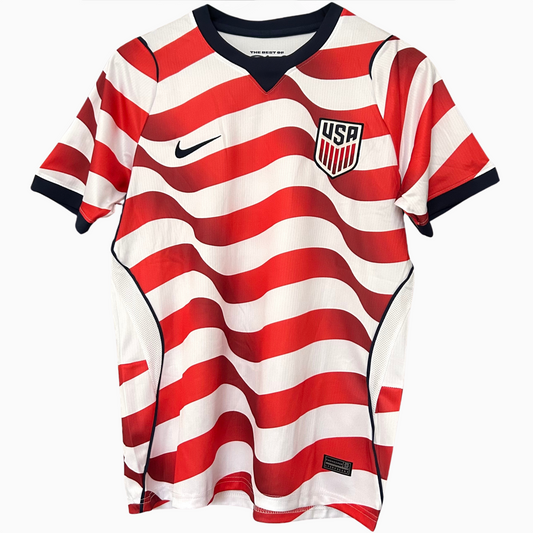 ELVN USA HOME KIT 2026 soccer jersey featuring red, white, and blue design with team logo and official branding.