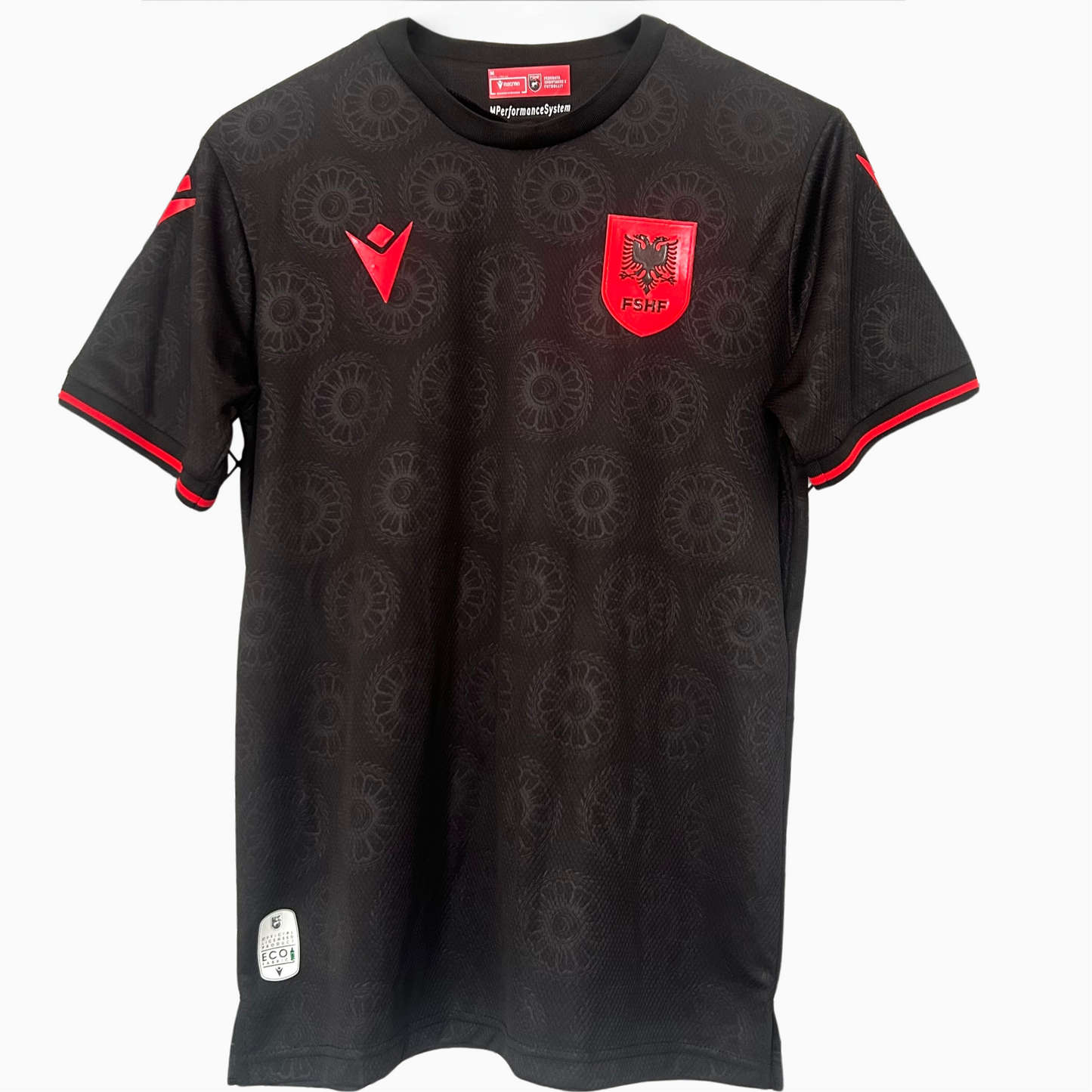 Albania third kit 2026 football jersey by ELVN, featuring team logo and vibrant design, displayed flat on a white background.