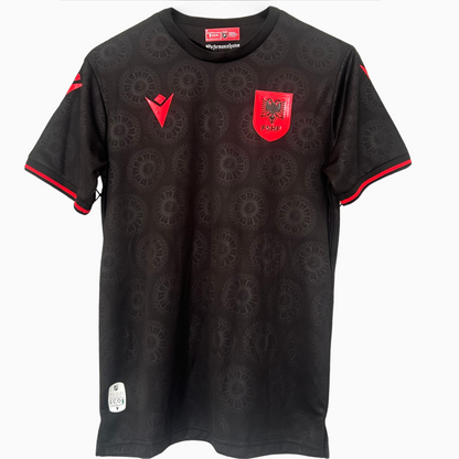 Albania third kit 2026 football jersey by ELVN, featuring team logo and vibrant design, displayed flat on a white background.