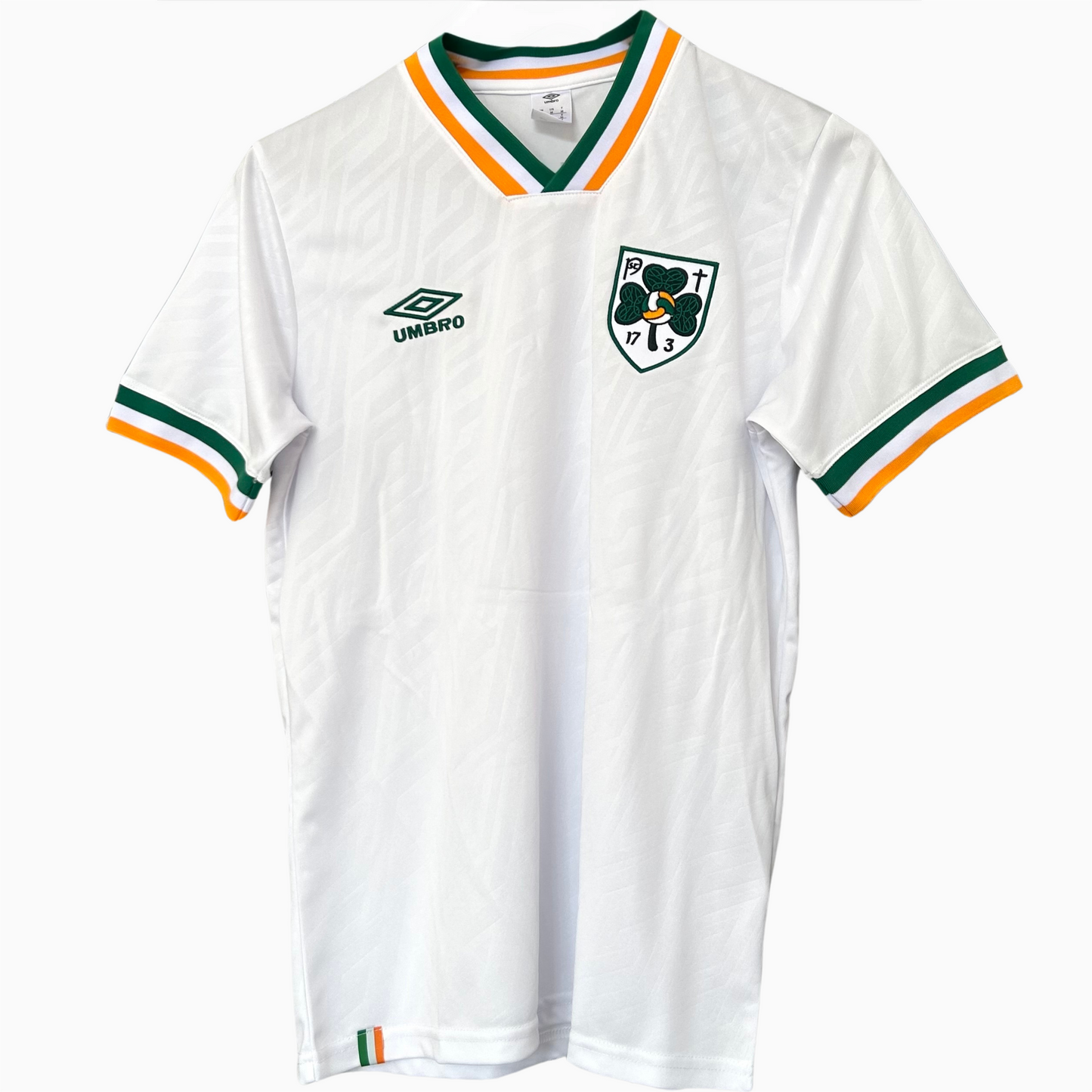 ELVN Ireland St. Patrick’s Day away kit 2026 featuring green jersey with shamrock accents and team logo on the front.