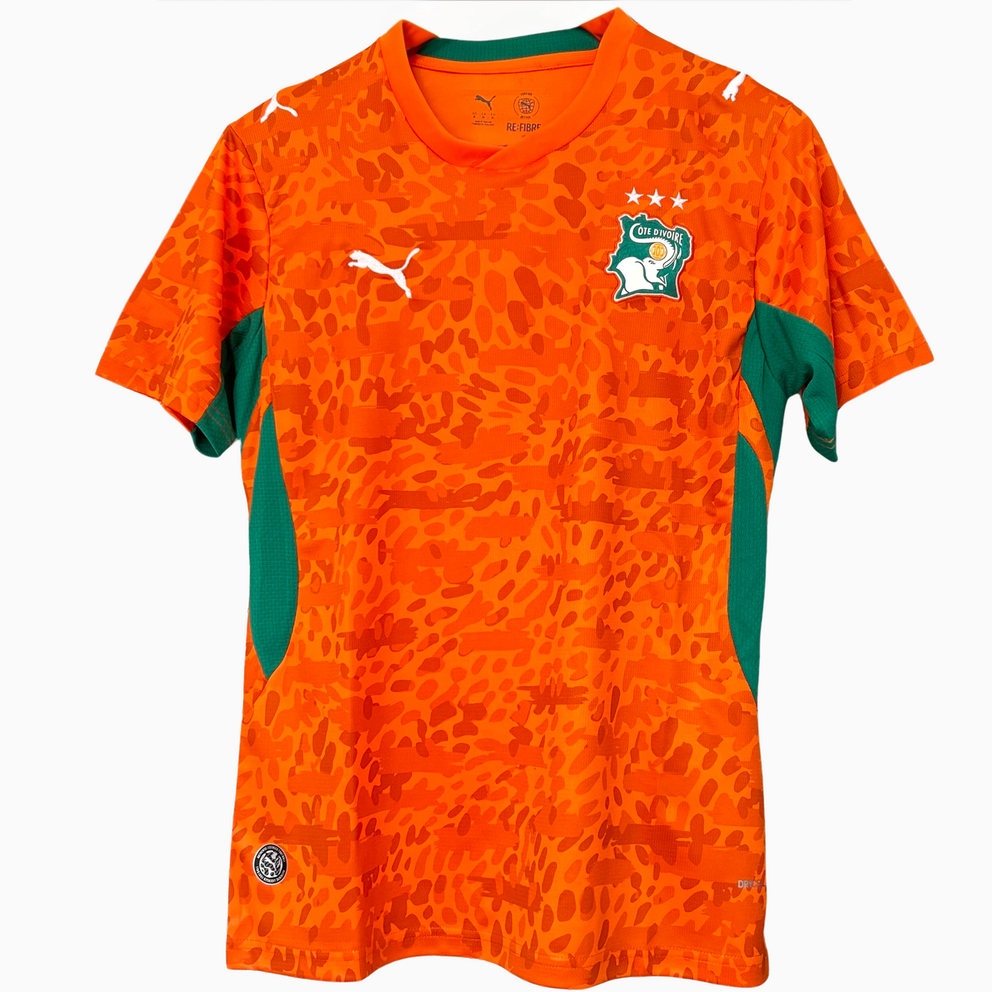 Ivory Coast home kit 2026 soccer jersey by ELVN, featuring the team's colors and design details on a plain background.
