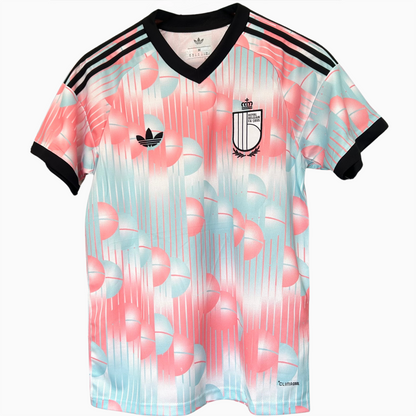 Belgium away soccer kit for 2026 by ELVN, featuring the team’s jersey with blue and red accents and national emblem.