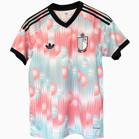 Belgium away soccer kit for 2026 by ELVN, featuring the team’s jersey with blue and red accents and national emblem.
