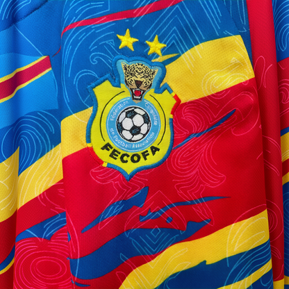 ELVN DR Congo pre-match kit for 2026, featuring the team jersey and shorts in green and yellow colors.