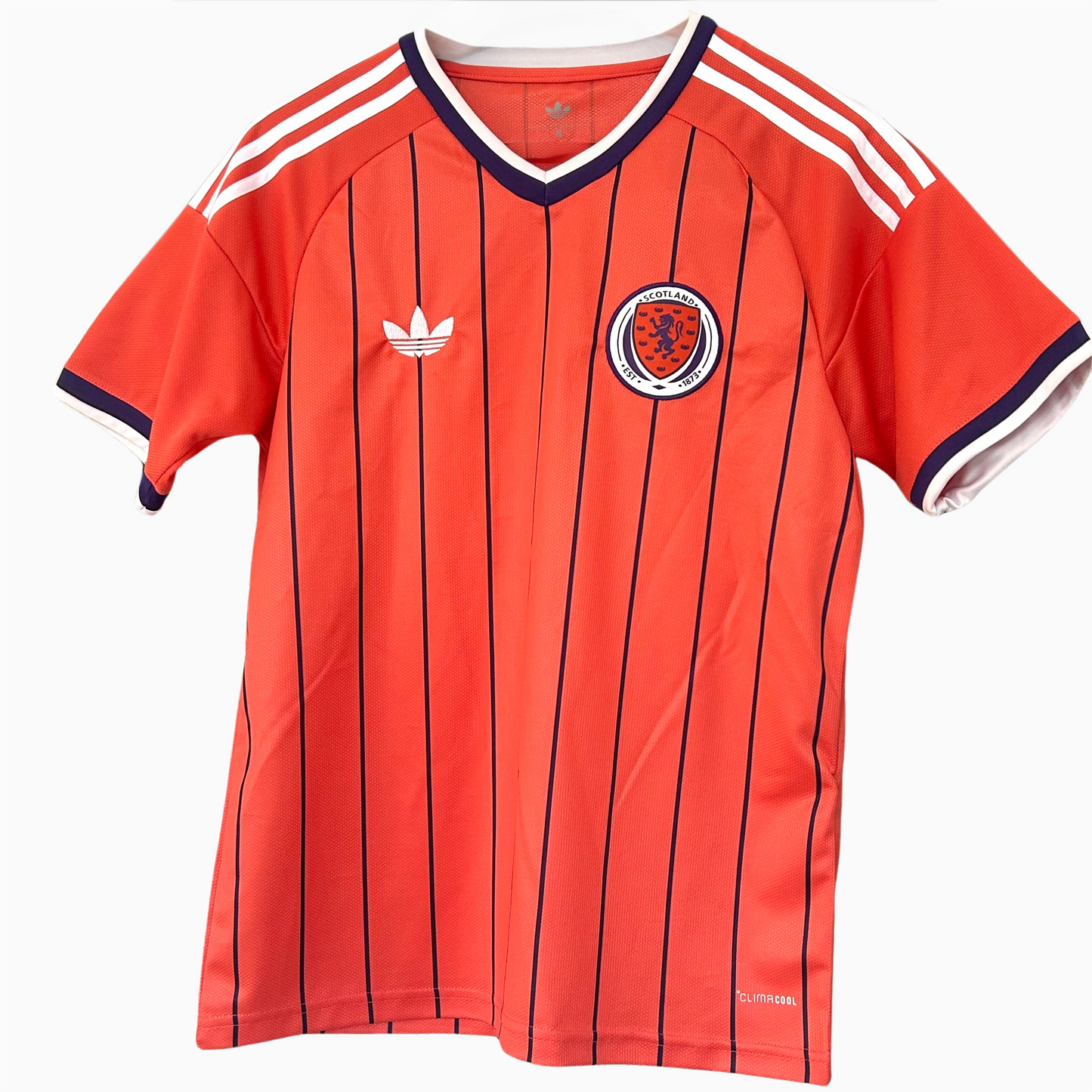 Scotland Away Kit 2026 by ELVN featuring blue jersey with Scotland crest and matching shorts for soccer fans.