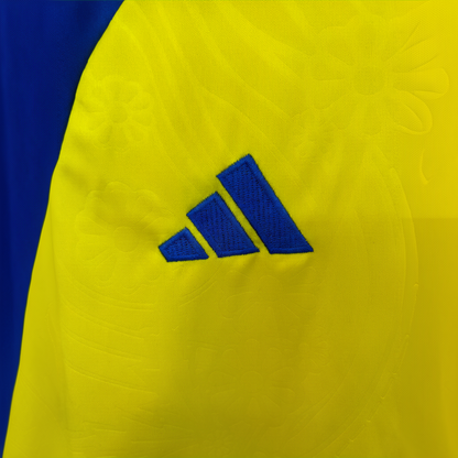 Sweden home soccer kit 2026 by ELVN featuring the national team jersey and shorts on a mannequin.