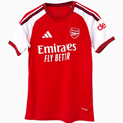 ELVN Arsenal home kit 2026/27 featuring the team's jersey with club crest and matching shorts on a display mannequin.