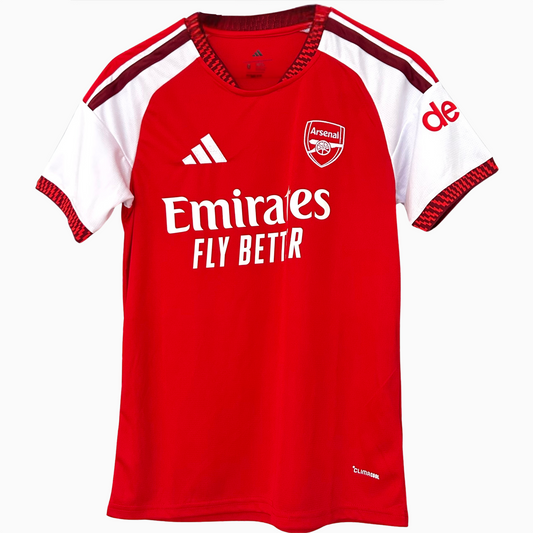ELVN Arsenal home kit 2026/27 featuring the team's jersey with club crest and matching shorts on a display mannequin.