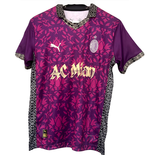 AC Milan purple concept kit by ELVN, featuring a sleek football jersey with purple design and team logo.