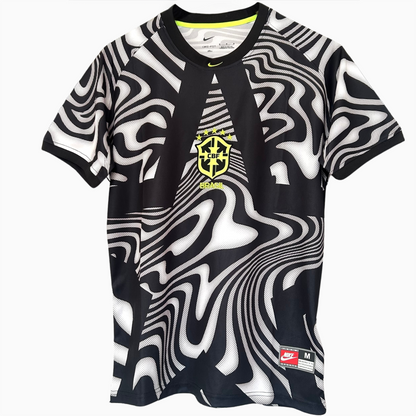ELVN Brazil Hollywood goalkeeper kit 2026 jersey with team logo, green and yellow design, and goalkeeper gloves on a mannequin.