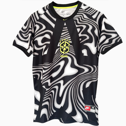 ELVN Brazil Hollywood goalkeeper kit 2026 jersey with team logo, green and yellow design, and goalkeeper gloves on a mannequin.