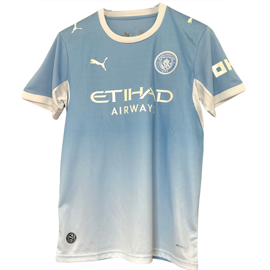 Manchester City home kit 2026/27 by ELVN featuring the team jersey with club badge and official design elements.