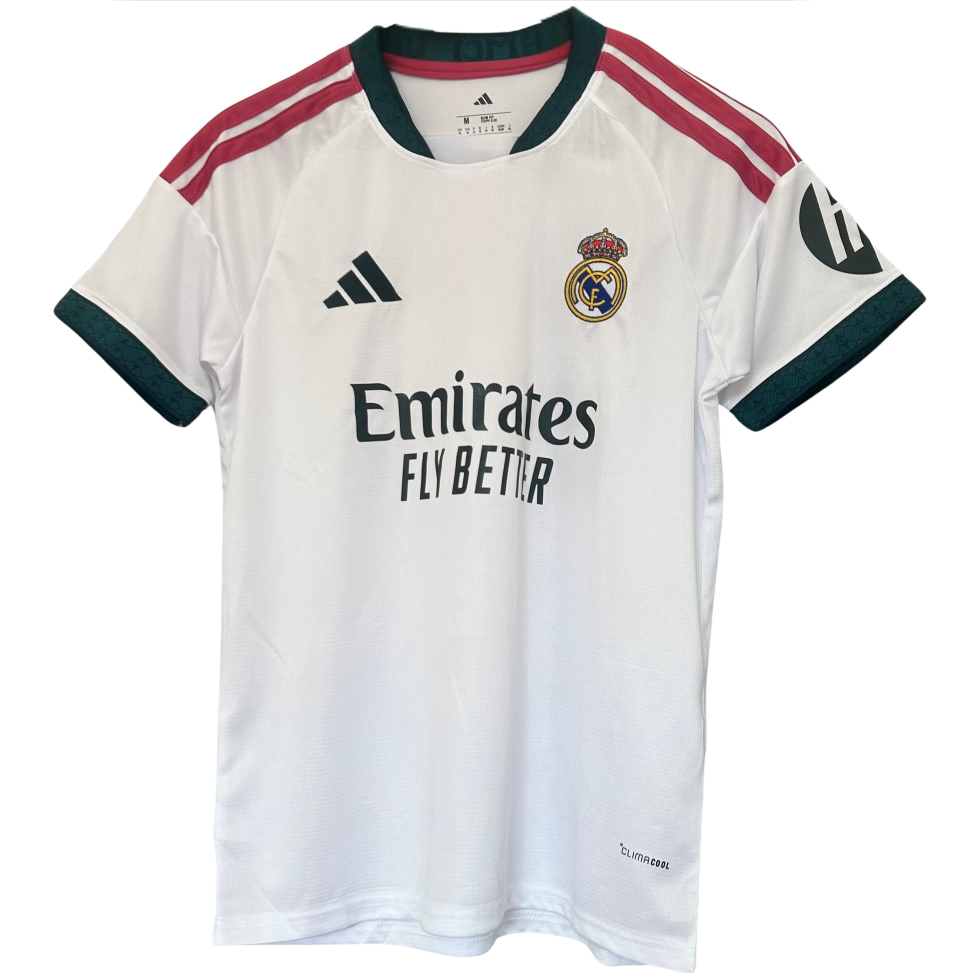 ELVN Real Madrid home kit 2026/27, featuring the team's classic white jersey with team logo and modern design details.
