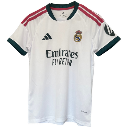 ELVN Real Madrid home kit 2026/27, featuring the team's classic white jersey with team logo and modern design details.