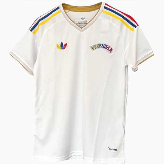 VENEZUELA away soccer kit 2026 by ELVN featuring blue jersey with national crest and matching shorts.