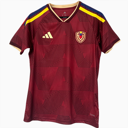 VENEZUELA home soccer kit 2026 by ELVN, featuring the team's jersey with national colors and logo displayed.