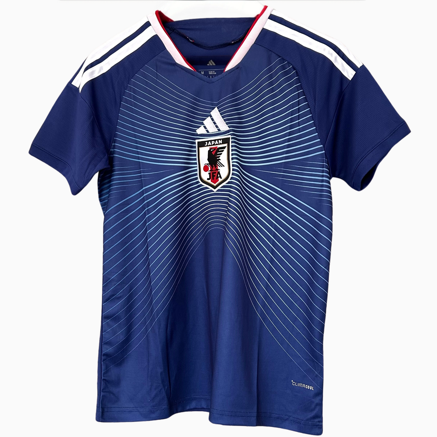 Japan Home Kit 2026 soccer jersey by ELVN, featuring team logo and design details on a white sports jersey.
