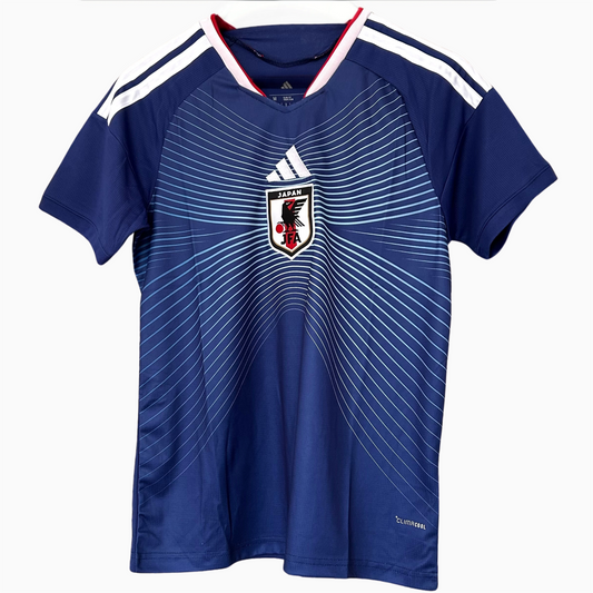 Japan Home Kit 2026 soccer jersey by ELVN, featuring team logo and design details on a white sports jersey.