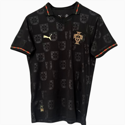 ELVN Portugal Black Panther Heritage Kit featuring a sleek black panther design on a sports jersey with Portugal branding.