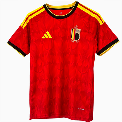 Belgium Home Kit 2026 by ELVN featuring the official team jersey with red, black, and yellow design and team logo.