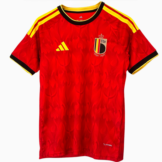 Belgium Home Kit 2026 by ELVN featuring the official team jersey with red, black, and yellow design and team logo.