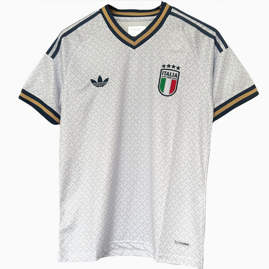 Italy Away Kit 2026 soccer jersey by ELVN, featuring team logo and design details on a lightweight fabric.