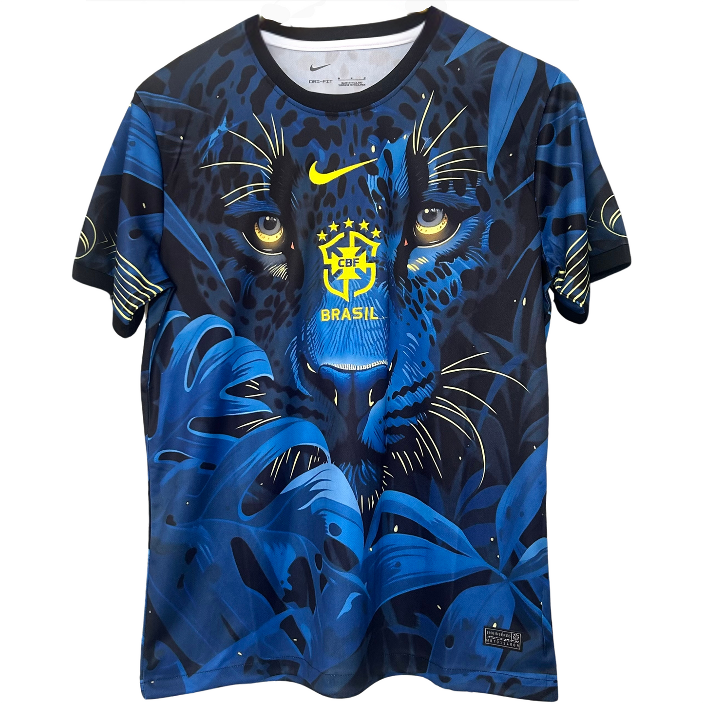 ELVN Brazil Panther kit featuring a sports jersey and accessories with vibrant green and yellow design, perfect for football fans.